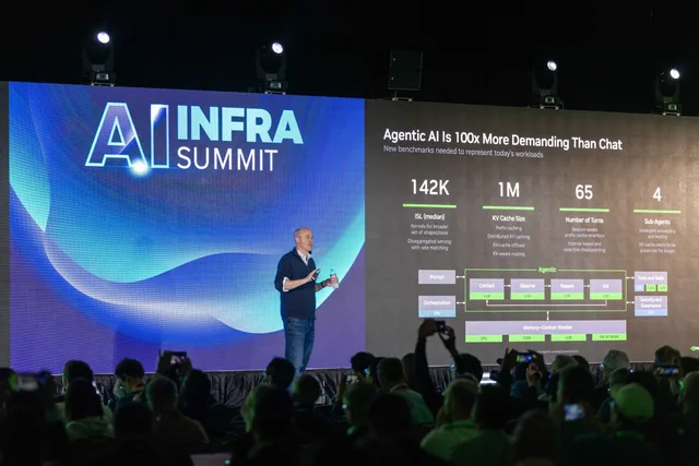 NVIDIA presentation at AI Infra Summit 2026 showing the infrastructure requirements of agentic AI